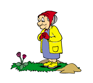 femme agee jardin